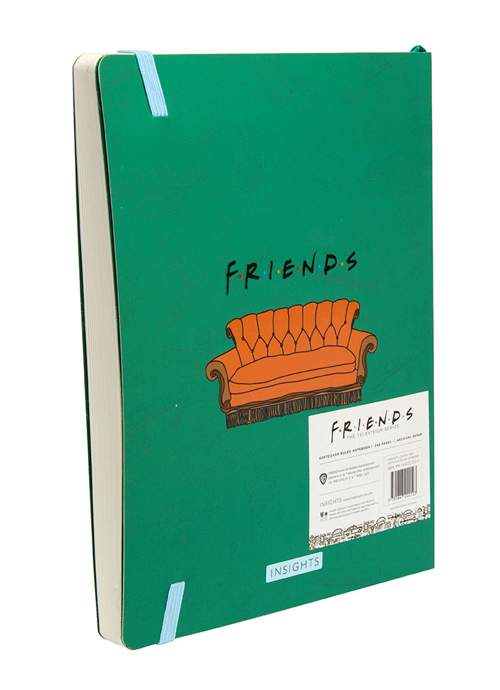 Friends Central Perk softcover notebook by Insight Editions with Central Perk logo and colorful cover design.