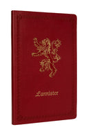 Softcover Game of Thrones House Lannister ruled notebook by Insight Editions with house sigil and decorative cover design.