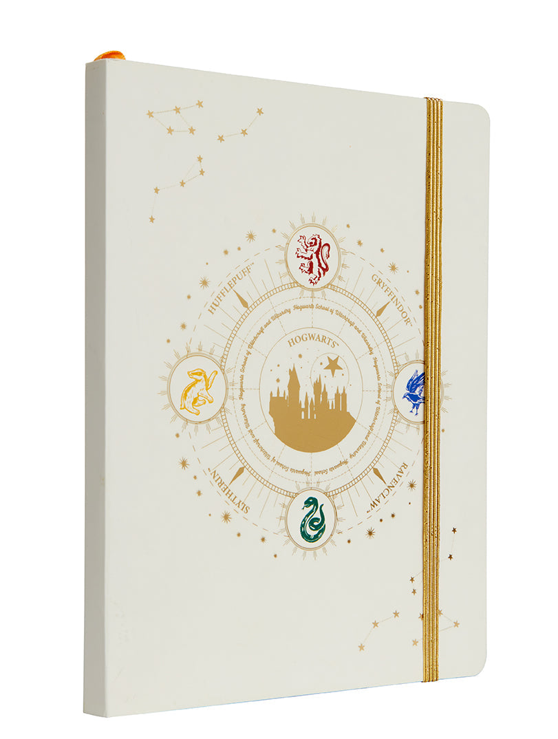 Harry Potter Hogwarts Constellation softcover notebook by Insight Editions with starry Hogwarts skyline cover design.