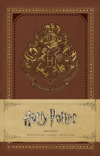 Harry Potter Hogwarts ruled notebook in softcover by Insight Editions, featuring iconic Hogwarts design on the cover.