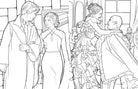 Interior page of Harry Potter Hufflepuff House Pride coloring book by Insight Editions, featuring detailed illustrations for coloring.