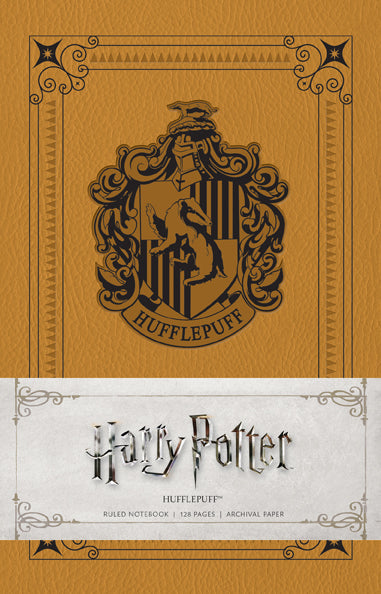 Softcover Harry Potter Hufflepuff ruled notebook by Insight Editions featuring the Hufflepuff house emblem and design.