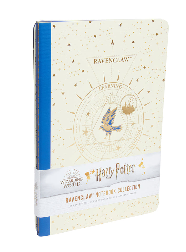 Set of 3 softcover Harry Potter Ravenclaw constellation sewn notebooks by Insight Editions, featuring celestial Ravenclaw designs.