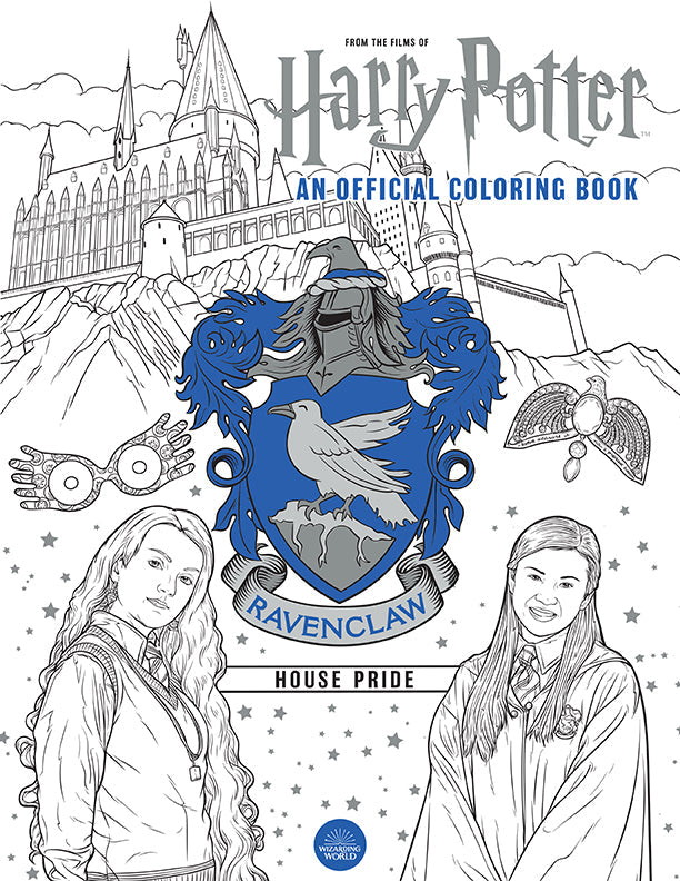 Softcover Harry Potter Ravenclaw House Pride coloring book by Insight Editions, featuring magical house-themed illustrations on the cover.