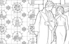 Interior page of Harry Potter Ravenclaw House Pride coloring book by Insight Editions, featuring detailed Ravenclaw-themed illustrations.