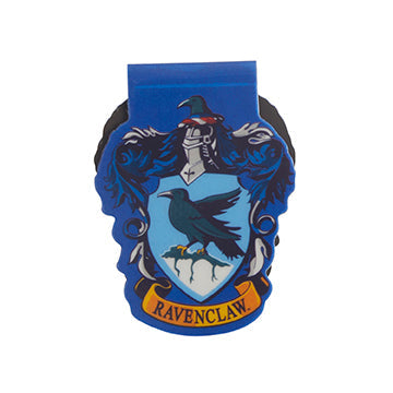 Inside view of a Harry Potter Ravenclaw notebook and page clip set by Insight Editions, showing lined pages and decorative clips.