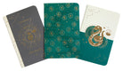 Set of 3 Harry Potter Slytherin constellation sewn pocket notebooks by Insight Editions, softcover with magical themed designs.