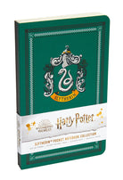 Set of three Harry Potter Slytherin pocket notebooks by Insight Editions, softcover collection featuring house-themed designs.