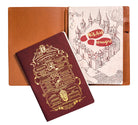 Inside view of Harry Potter: Welcome To Hogwarts Traveler's Notebook Set softcover by Insight Editions, showing pages and design details.