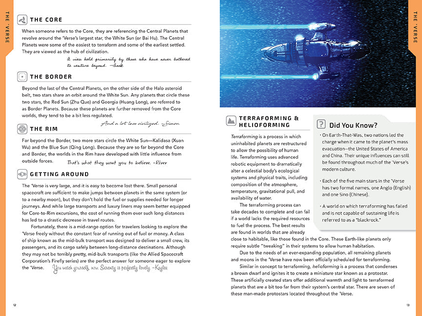 Softcover Hidden Universe Travel Guide for Firefly by Insight Editions, featuring vibrant cover art and the title.