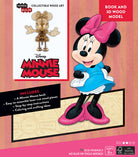 Softcover Disney Minnie Mouse book and 3D wood model by IncrediBuilds, featuring colorful illustrations and a detailed craft model.