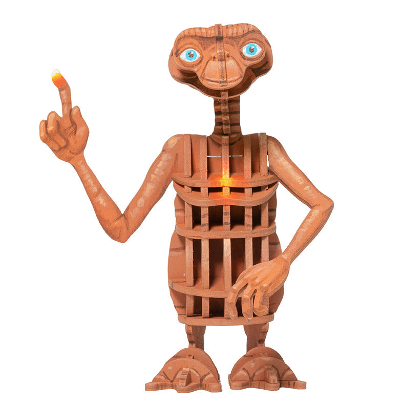 Insight Editions IncrediBuilds E.T. the Extra-Terrestrial softcover book with 3D wood model, featuring colorful cover and assembled model image.