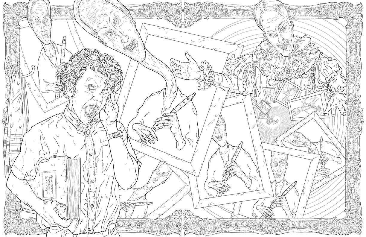 Softcover coloring book titled "IT: The Official Coloring Book" by Insight Editions featuring spooky illustrations.