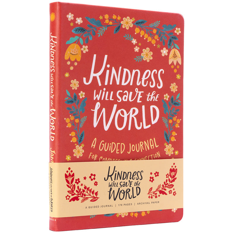 Softcover "Kindness Will Save the World" guided journal by Insight Editions, featuring a peaceful cover design for reflection and positivity.