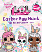 Softcover book titled L.O.L. Surprise! Easter Egg Hunt by Insight Editions featuring colorful Easter-themed illustrations.