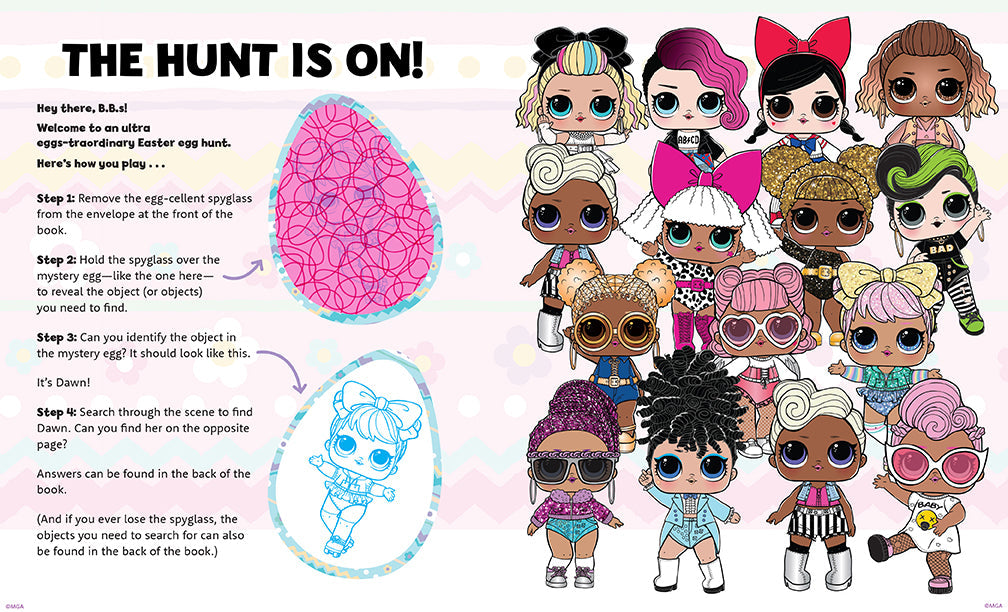 Softcover L.O.L. Surprise! Easter Egg Hunt book by Insight Editions featuring colorful Easter-themed illustrations and playful design.