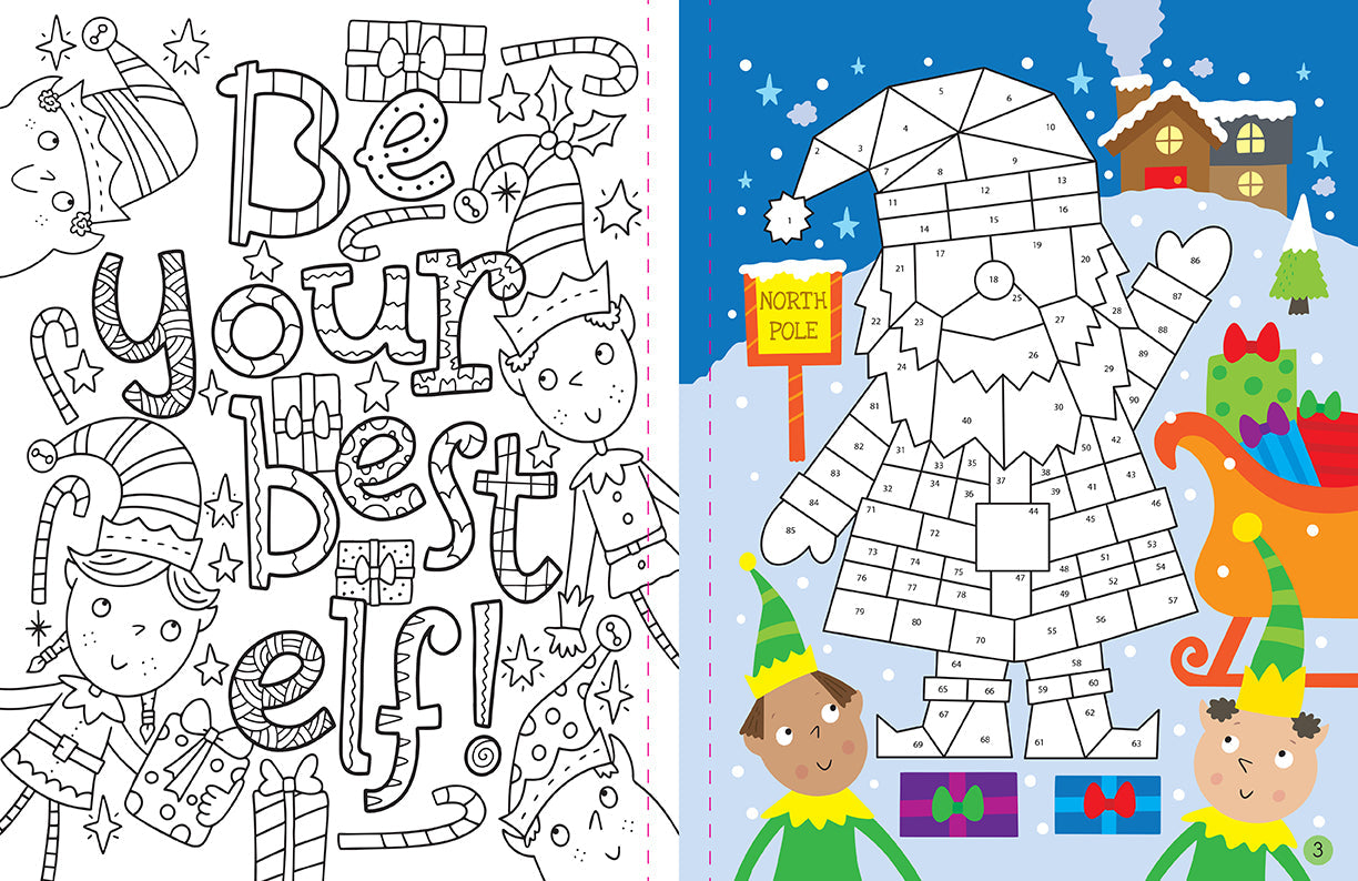 Mindful Sticker By Number Christmas softcover book by Insight Editions with festive holiday sticker designs.