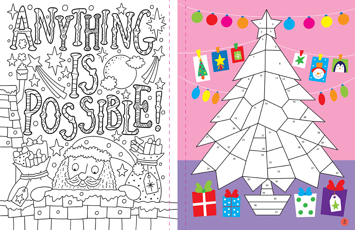 Mindful Sticker By Number Christmas softcover book by Insight Editions featuring holiday-themed sticker art and mindfulness activities.