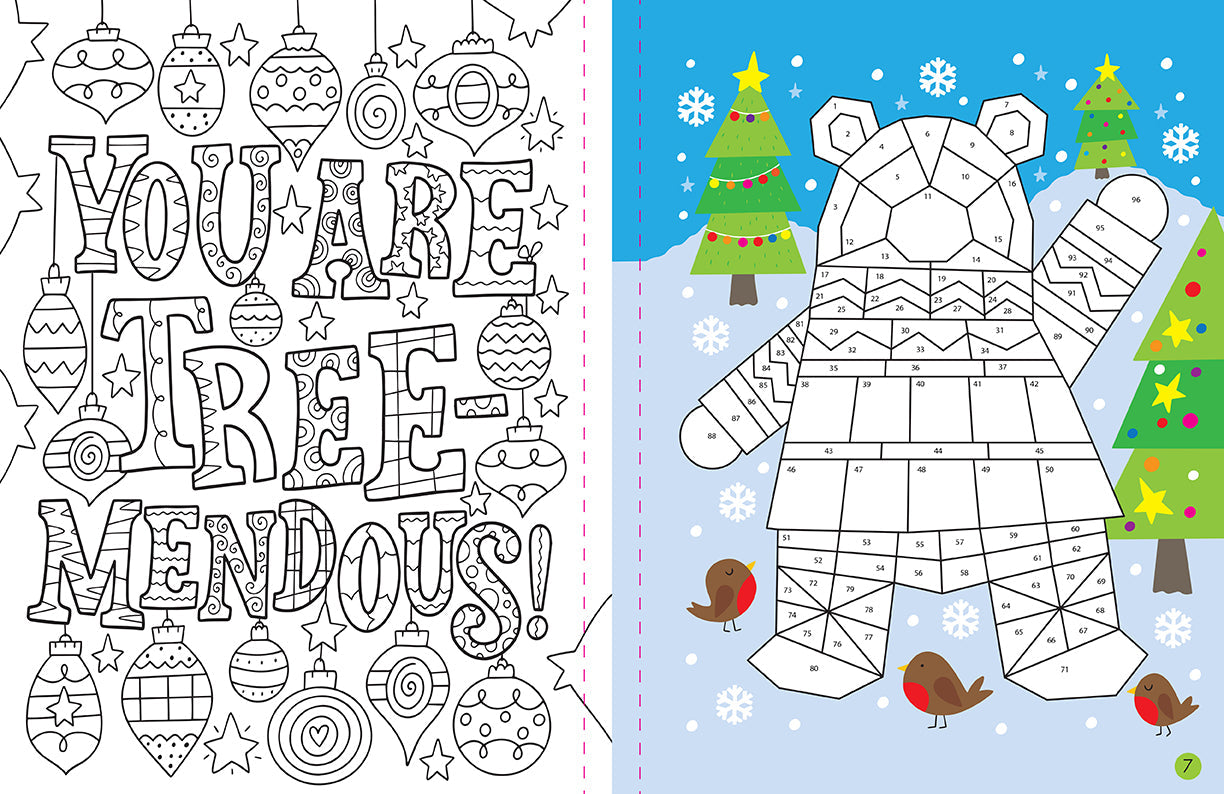 Insight Editions Mindful Sticker By Number Christmas softcover book with festive sticker designs and mindful activity pages.