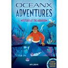 Softcover copy of "Mystery at the Aquarium" book by Insight Editions featuring underwater scene on cover.