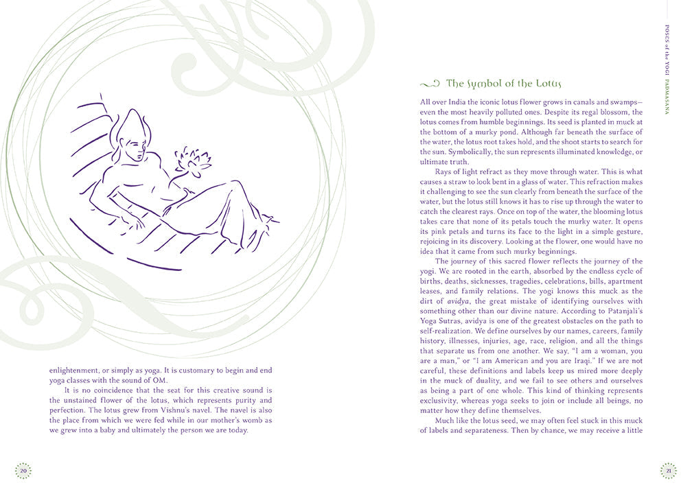 Softcover copy of "Myths of the Asanas" by Insight Editions, featuring a minimalist design on the cover.