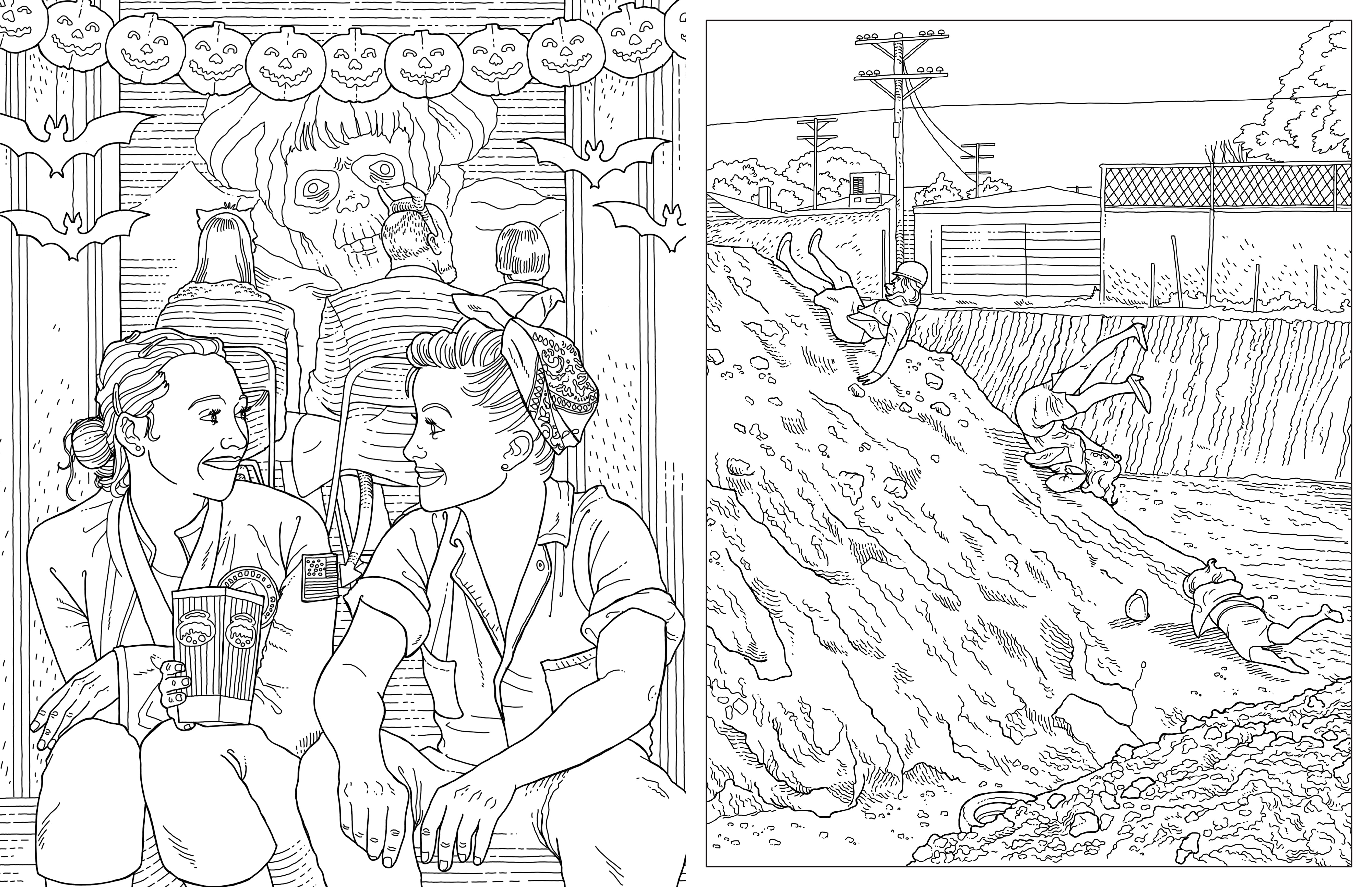 Softcover coloring book featuring Parks and Recreation characters and scenes, published by Insight Editions.