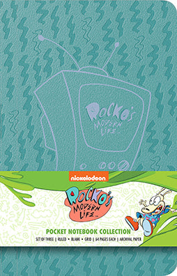 Set of three softcover Rocko's Modern Life pocket notebooks by Insight Editions, featuring colorful cartoon character covers.