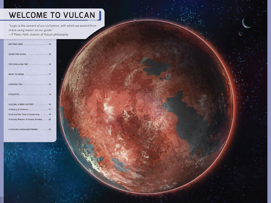 Softcover book titled "Star Trek: Vulcan" by Insight Editions, featuring a cover illustration related to Vulcan.