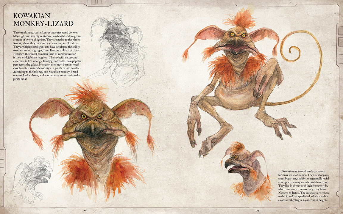Softcover of Star Wars Bestiary, Vol. 1 by Insight Editions featuring detailed illustrations of Star Wars creatures and characters.