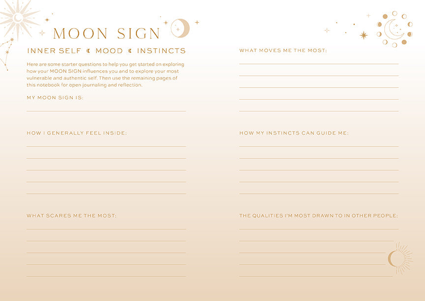 Softcover Sun Moon Rising Astrology Notebook Set by Insight Editions with celestial-themed covers and interior pages.
