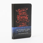 Interior of Insight Editions Supernatural Pocket Notebook Collection set of 3, softcover with themed pages and artwork.