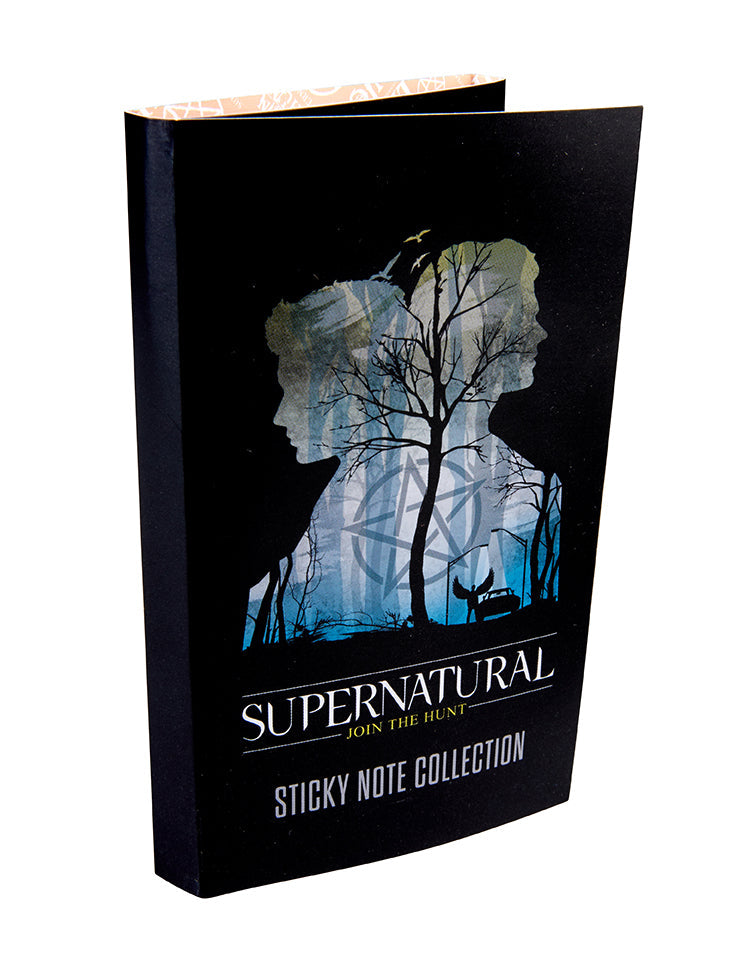 Softcover Supernatural Sticky Note Collection by Insight Editions featuring themed notes and spooky designs on the cover.