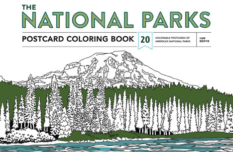 Softcover National Parks Postcard Coloring Book by Insight Editions featuring scenic park illustrations for coloring.