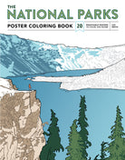 Softcover The National Parks Poster Coloring Book by Insight Editions with pages featuring scenic park illustrations.