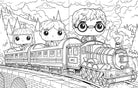 Inside view of the softcover Harry Potter coloring book by Insight Editions featuring detailed pages for coloring fans.
