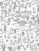 Softcover Minecraft coloring book by Insight Editions featuring pixelated characters and scenes for kids and fans.