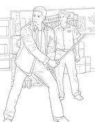 Interior page of The Official Supernatural Coloring Book by Insight Editions, featuring detailed illustrations for coloring.