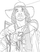 Open interior page of The Official Supernatural Coloring Book by Insight Editions, featuring detailed supernatural-themed illustrations.