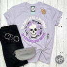 Lilac short sleeve graphic tee by The Graphic Tee featuring the phrase "It's Hard to Be a Diamond in a Rhinestone World."
