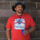 Men's graphic tee from The Graphic Tee featuring "It's Not A Dad Bod It's A Father Figure" design on a casual SS t-shirt.