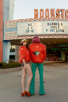 Jennafer Grace Planet Queen orange faux fur jacket, handmade with plush bright orange fur, stylish and cozy outerwear.