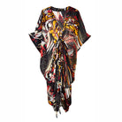 Jennafer Grace Actius Caftan in vibrant rouge, featuring flowing fabric and elegant design, perfect for stylish beach or resort wear.