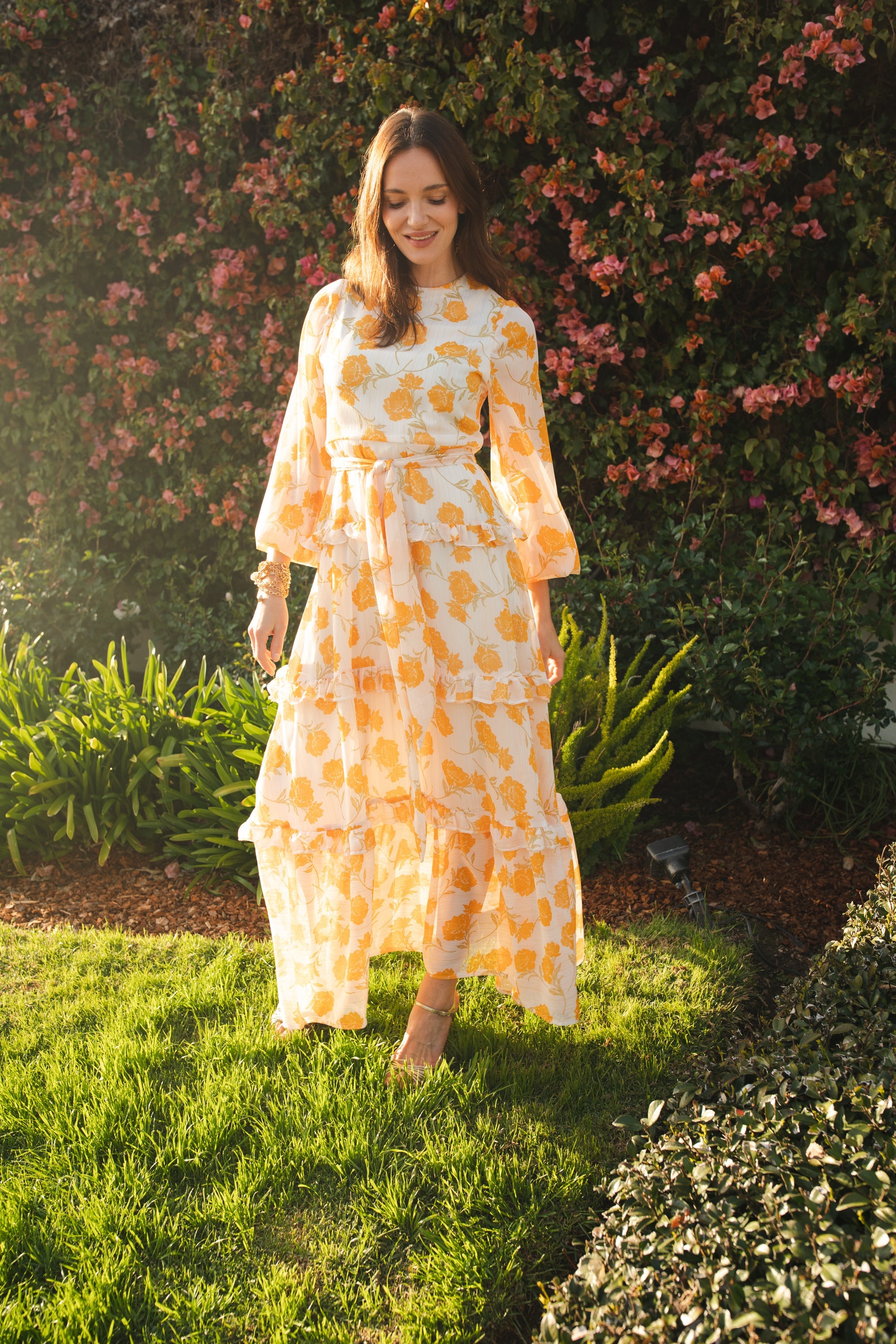 Jennafer Grace Amarillo Love Maxi Dress featuring a flowy yellow fabric and sleeveless design, perfect for summer occasions.