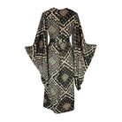 Jennafer Grace Antoinette Kimono with floral pattern, lightweight fabric, and wide sleeves, displayed flat on a white background.