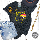 Black leopard Kansas City graphic unisex short sleeve tee by The Graphic Tee, showcasing a bold animal print design.