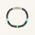 Karma and Luck Aurora Essence stretch gemstone bracelet for women with colorful beads and a stylish, elegant design.