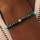 Karma and Luck Aurora Essence stretch gemstone bracelet for women featuring colorful beads and elastic design.