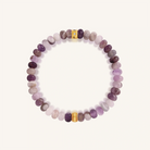 Women’s gold bracelet featuring amethyst and cubic zirconia stones from Karma and Luck's Calm Spirit collection.