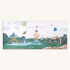Karma and Luck Dreamy Escape Beach Towel with vibrant tropical patterns, soft cotton fabric for beach or home decor use.