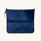 Energetic Balance navy pillow and blanket set by Karma and Luck, featuring stylish home decor with vibrant patterns and soft fabric.